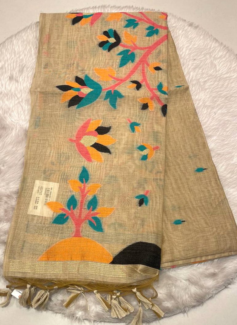Chanderi Slub Silk Saree