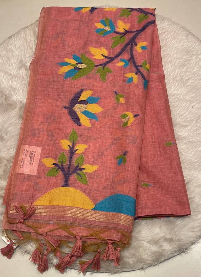 Chanderi Slub Silk Saree