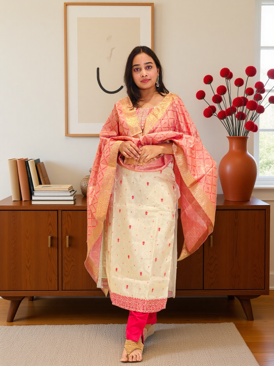 3 Pcs Bottom Dupatta Set