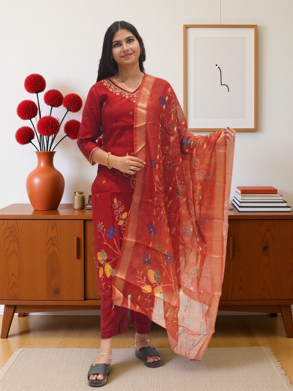 3 Pcs Bottom Dupatta Set