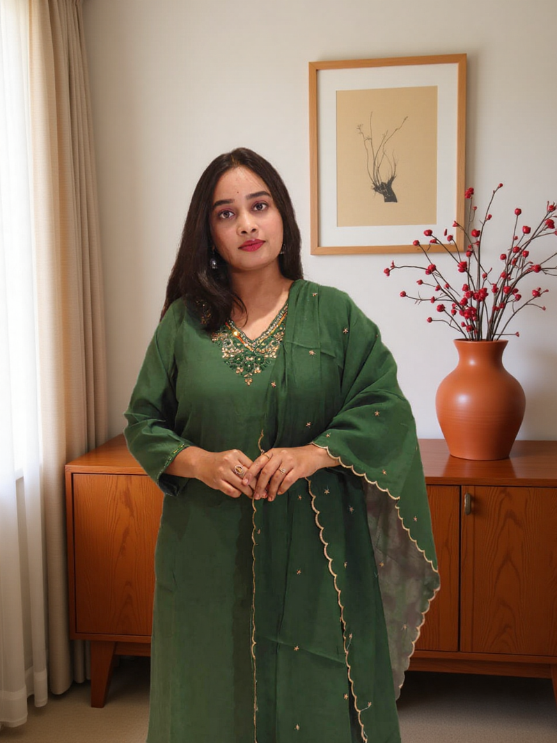 3 Pcs Bottom Dupatta Set