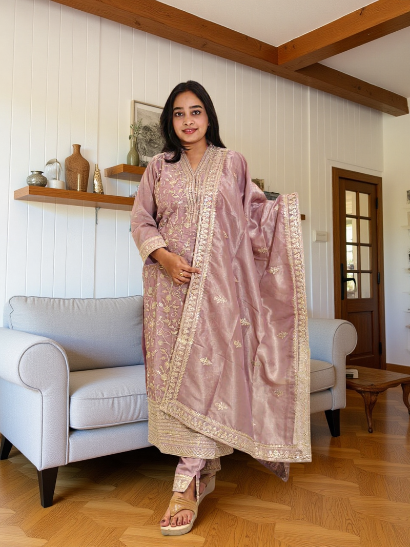 Raw Silk Salwar Straight Cut