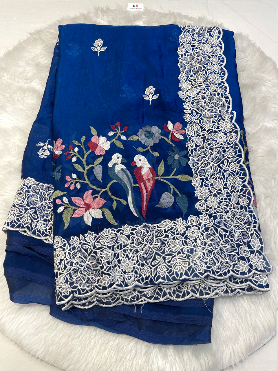Face Silk Bird Threadwork Saree