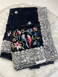 Face Silk Bird Threadwork Saree