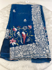 Face Silk Bird Threadwork Saree