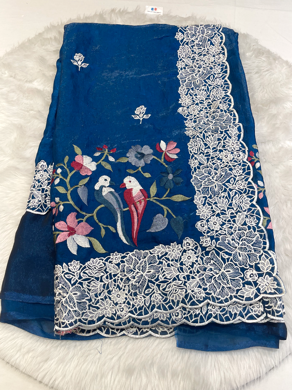 Face Silk Bird Threadwork Saree