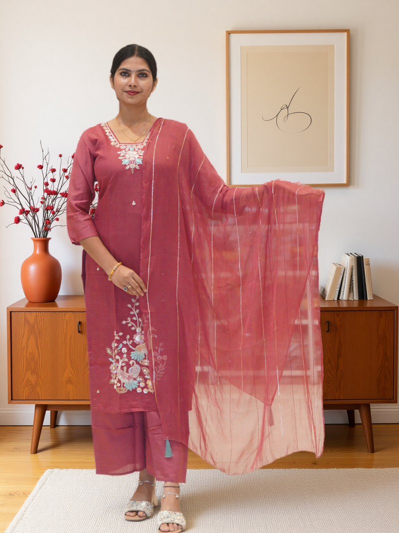 3 Pcs Bottom Dupatta Set