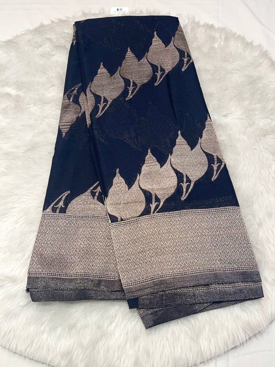 Silver Leaf Georgette Saree