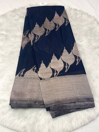 Silver Leaf Georgette Saree