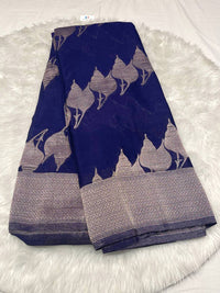 Silver Leaf Georgette Saree