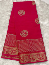 Gold Zari Georgette Crape Saree