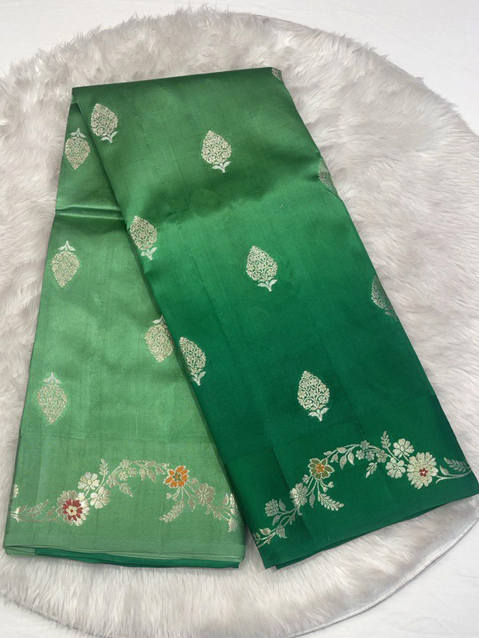 Pure Green Mango saree
