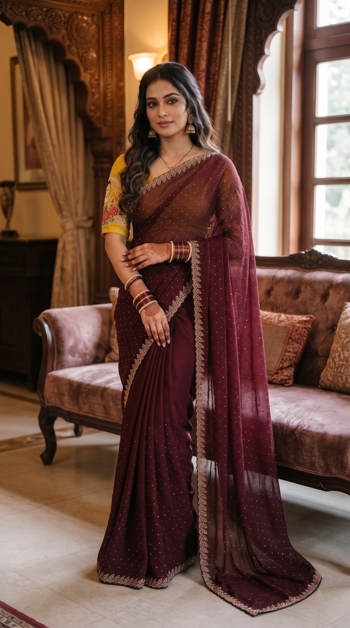 Chinon Crepe Sarees