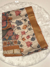 Jute Tussar Floral Saree