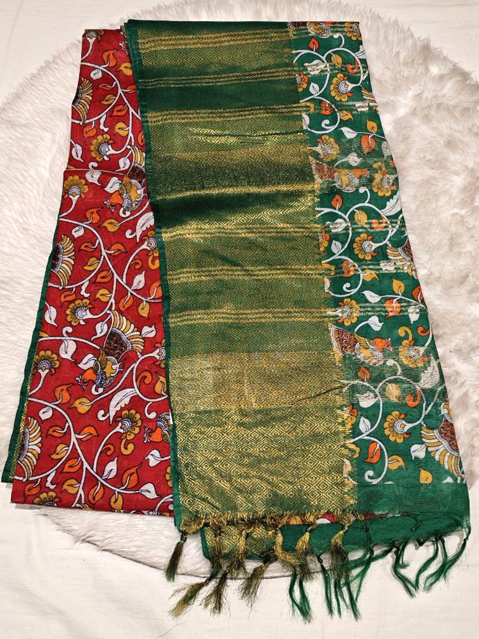 Cotton Kalamkari saree