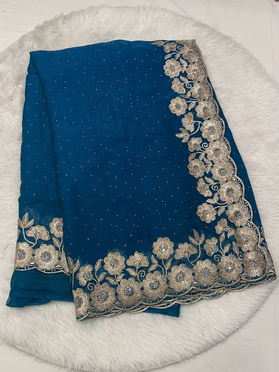 Regal Bloom Karachi Silk Saree