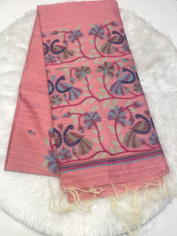 Khadi Fancy Silk Peacock Saree
