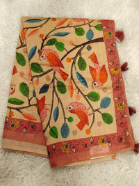 Tussar silk Katha Saree
