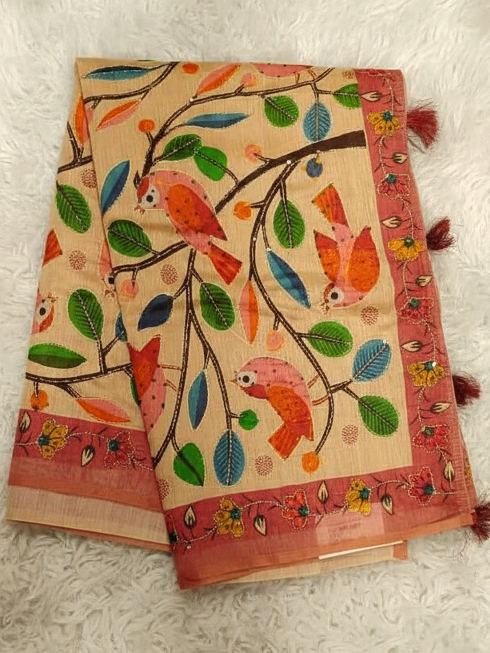 Tussar silk Katha Saree