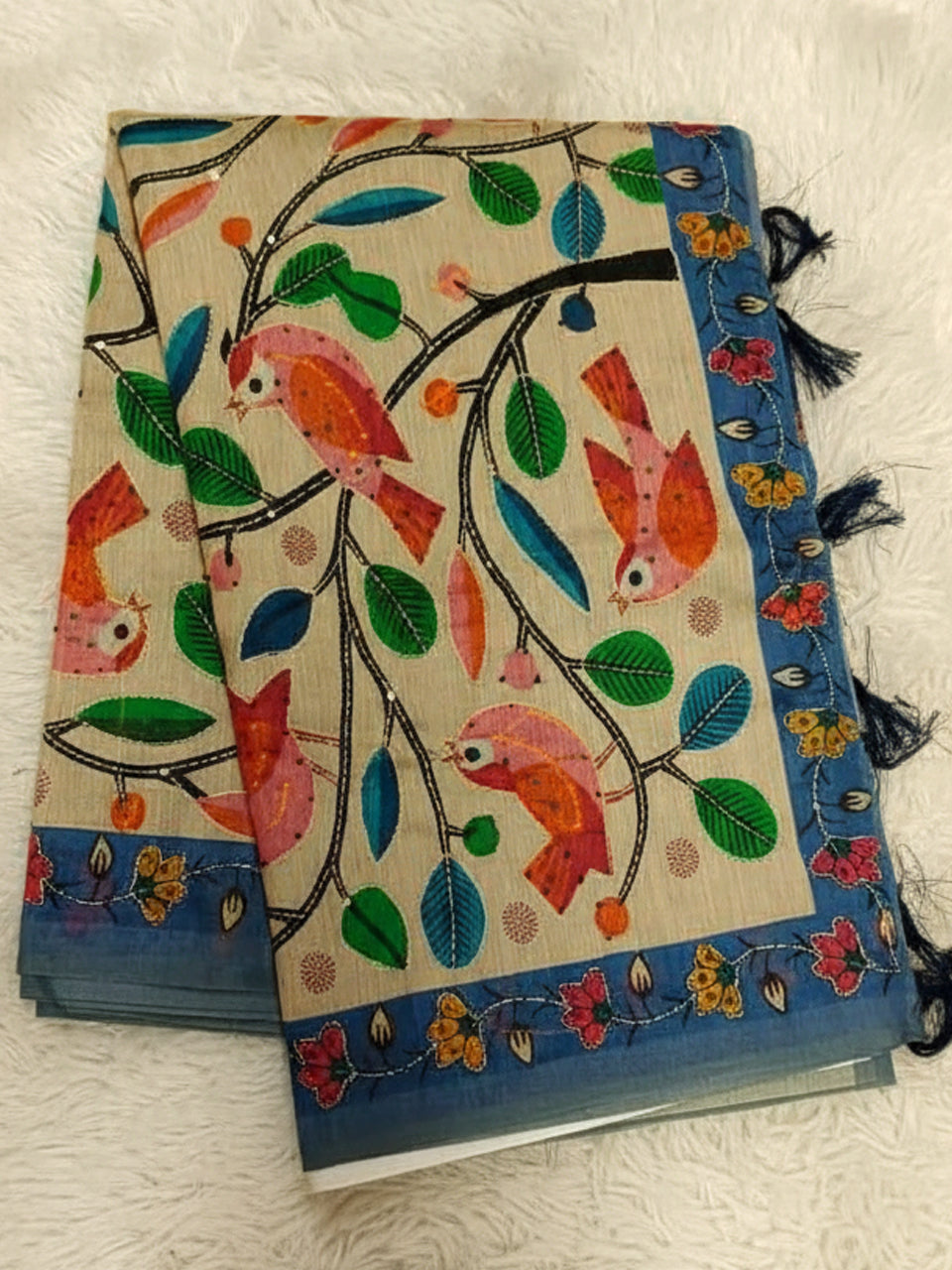 Tussar silk Katha Saree