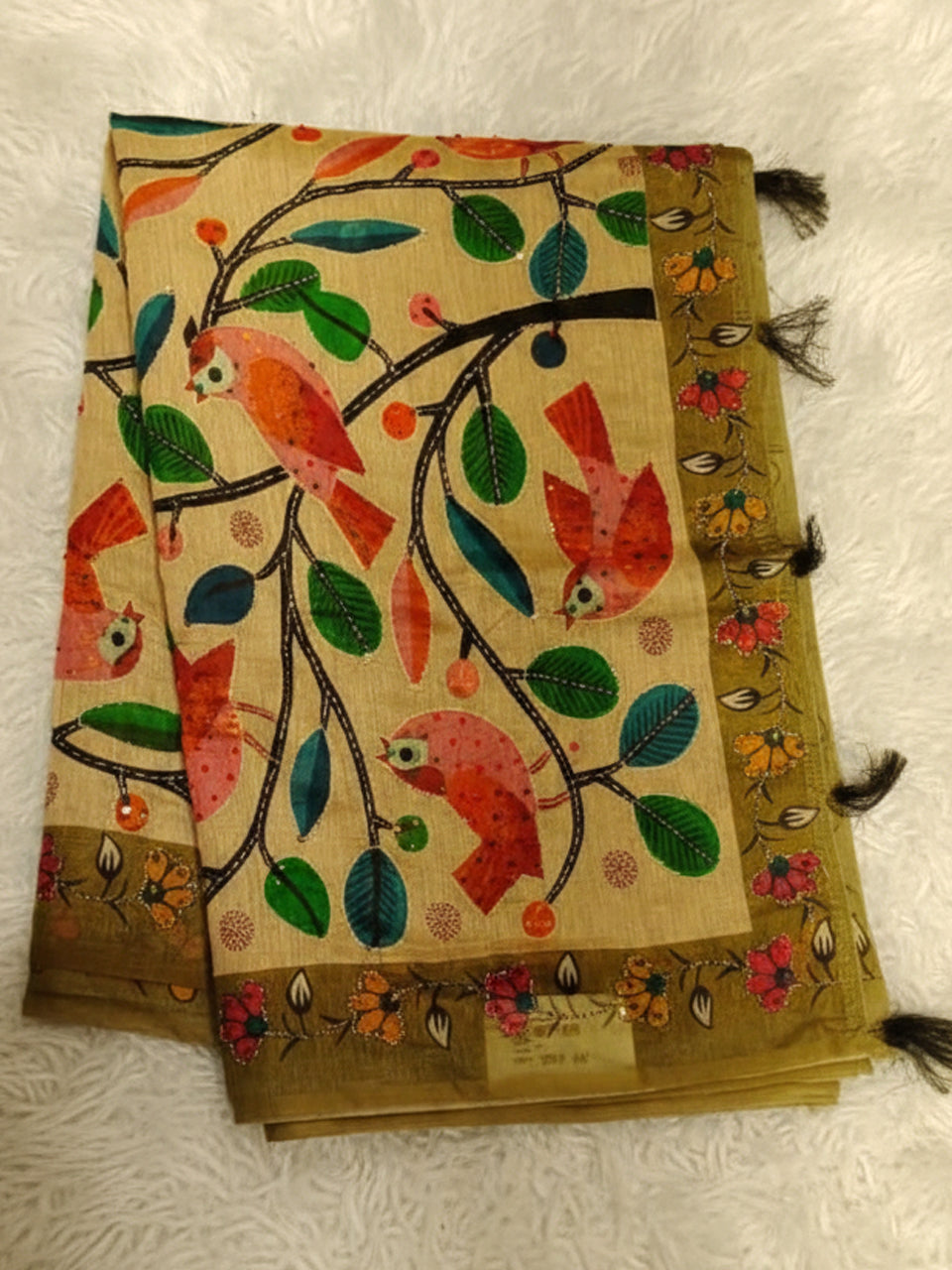 Tussar silk Katha Saree