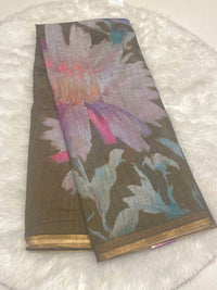 Digital Print Linen Saree