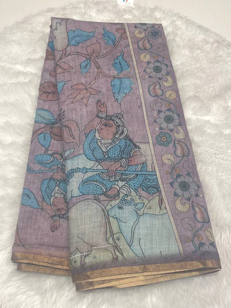 Digital Print Linen Saree
