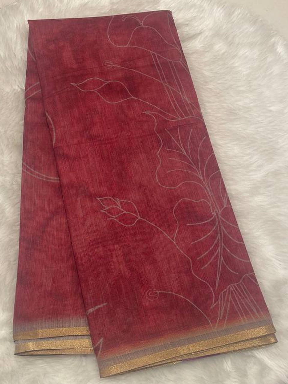 Digital Print Linen Saree