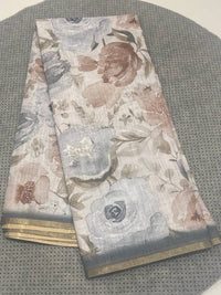 Digital Print Linen Saree