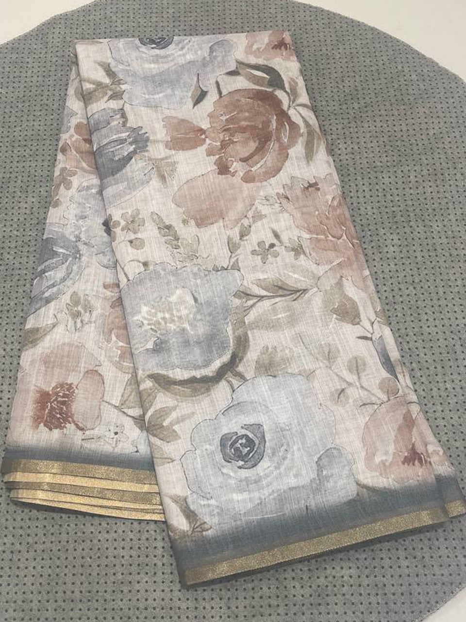 Digital Print Linen Saree