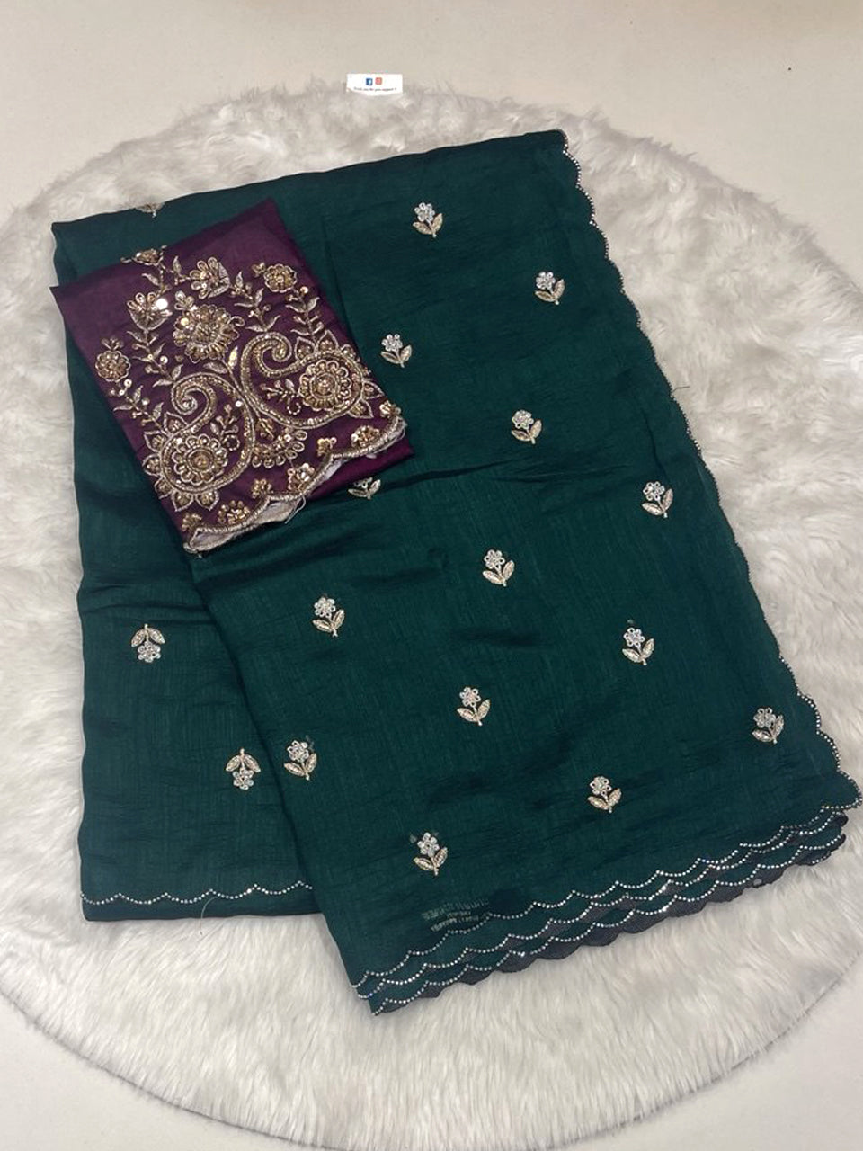 Malai Silk Saree with Zari Buttis