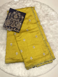 Malai Silk Saree with Zari Buttis