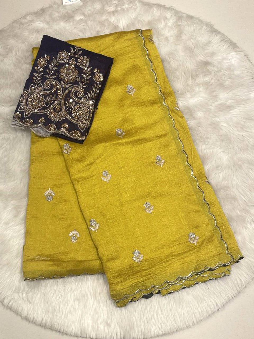 Malai Silk Saree with Zari Buttis