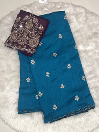 Malai Silk Saree with Zari Buttis
