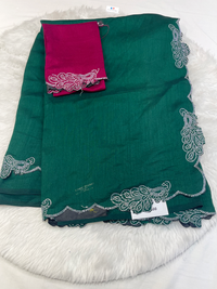 Regal Plum Malbari Georgette Saree