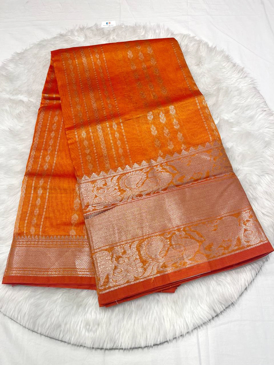 Mangalagiri Silver Butta Saree