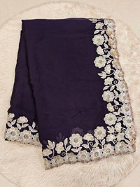 moss crepe saree