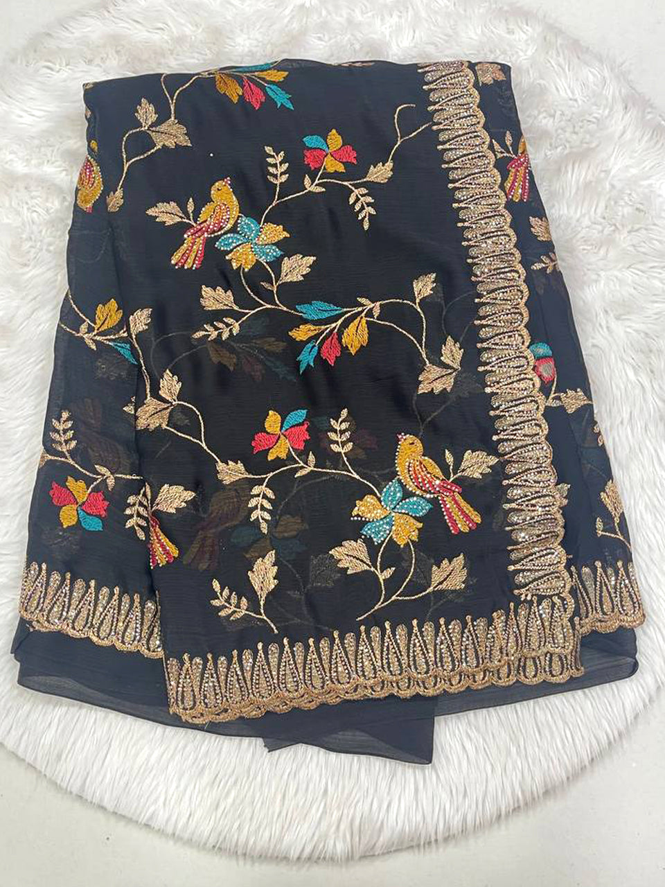 Moss Crape Saree