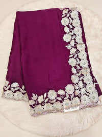 moss crepe saree