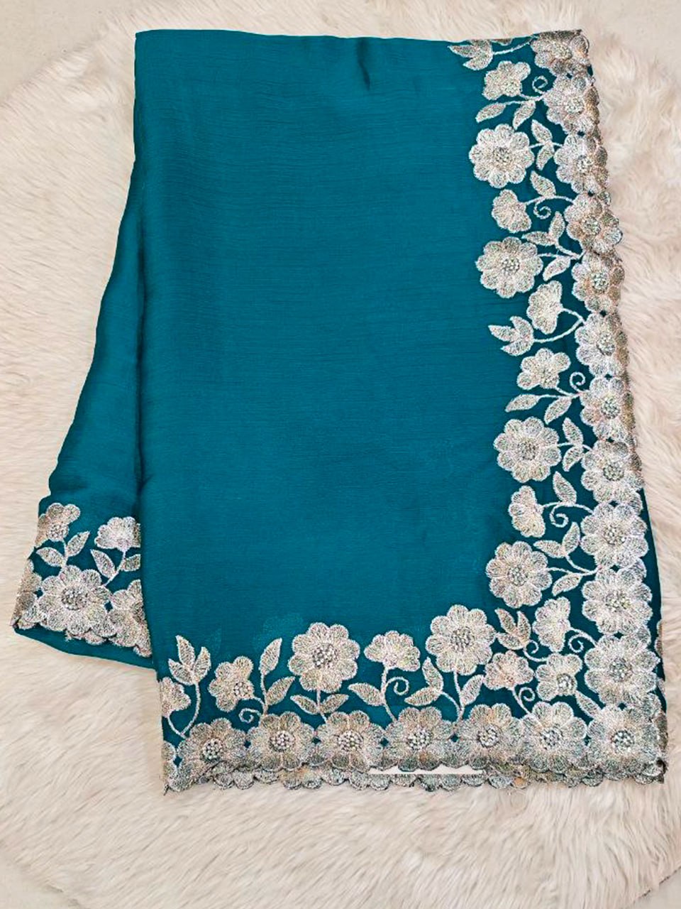 moss crepe saree