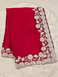 moss crepe saree