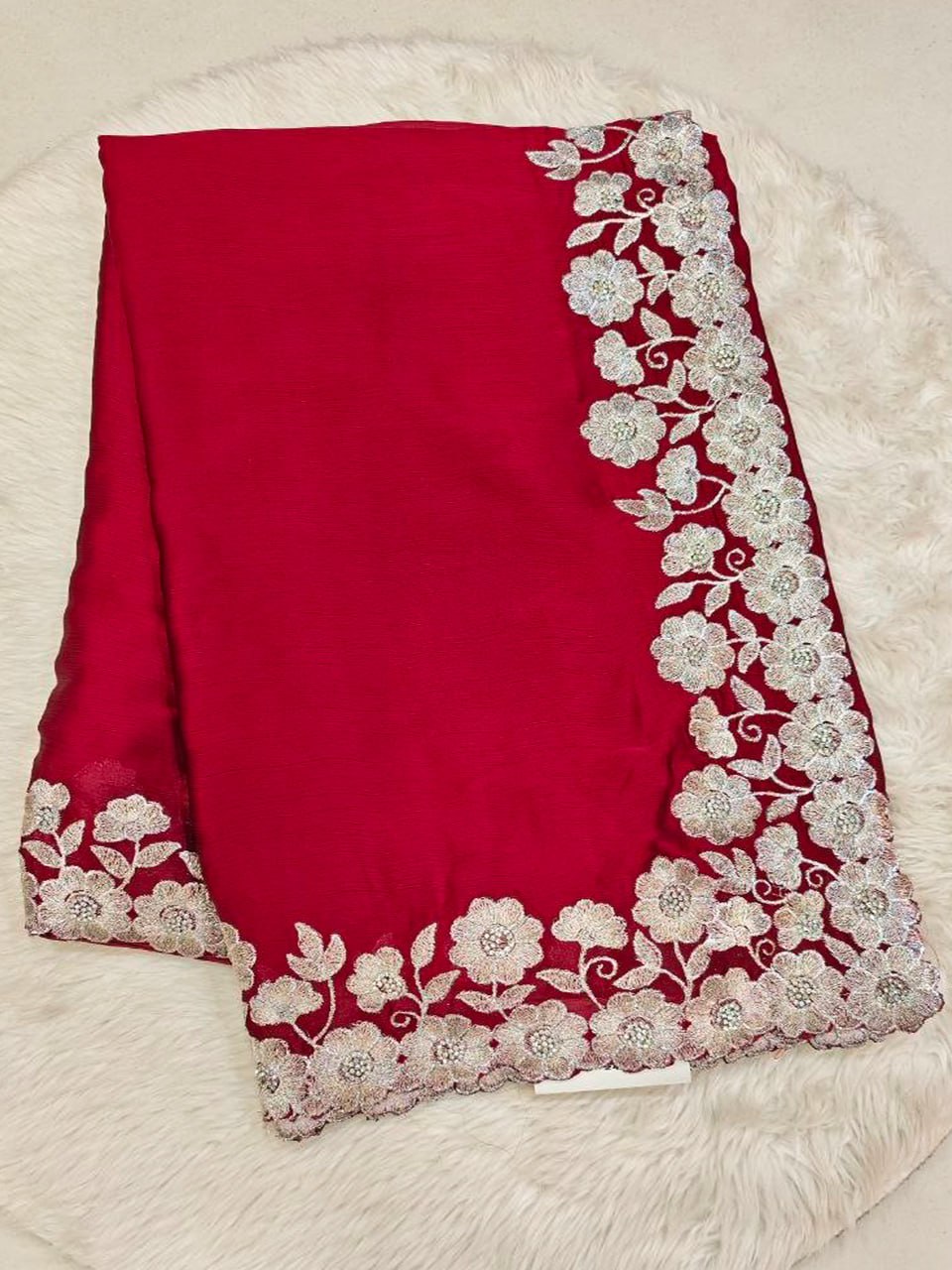 moss crepe saree