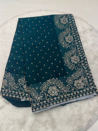 Mushroom Silk Kundan Work Saree