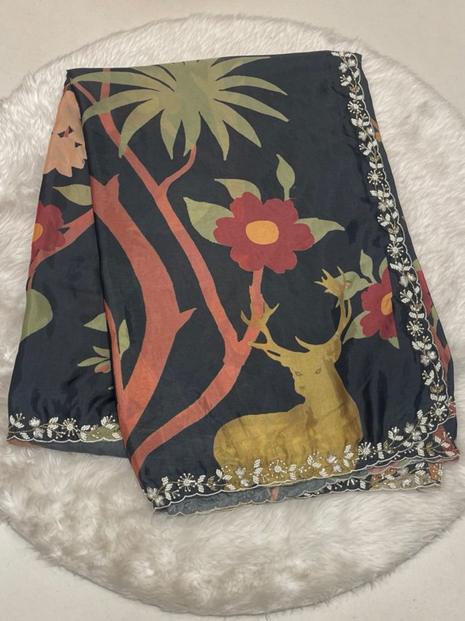 Muslin Crepe Saree