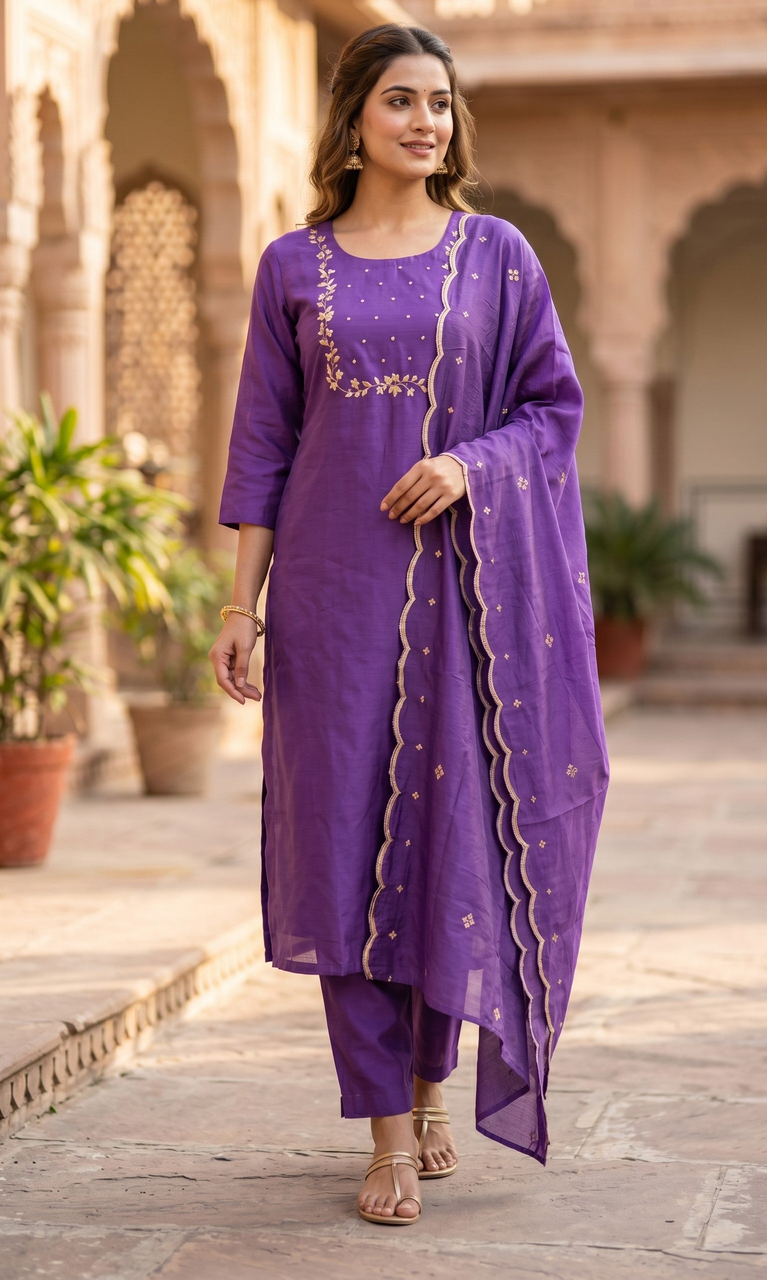 3-Piece Purple Salwar Suit Set