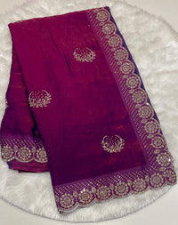 Royal Purple Space Silk Saree