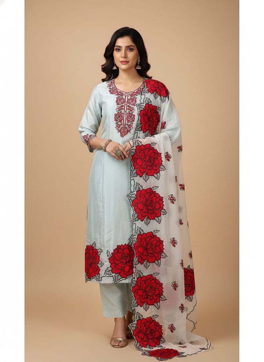 3 Pcs Bottom Dupatta Set