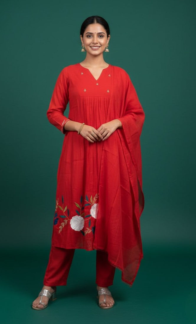 3 Pcs Bottom Dupatta Set