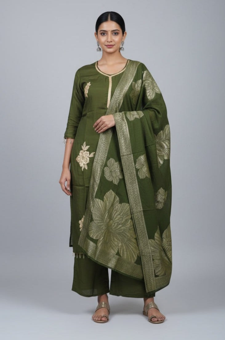 3 Pcs Bottom Dupatta Set