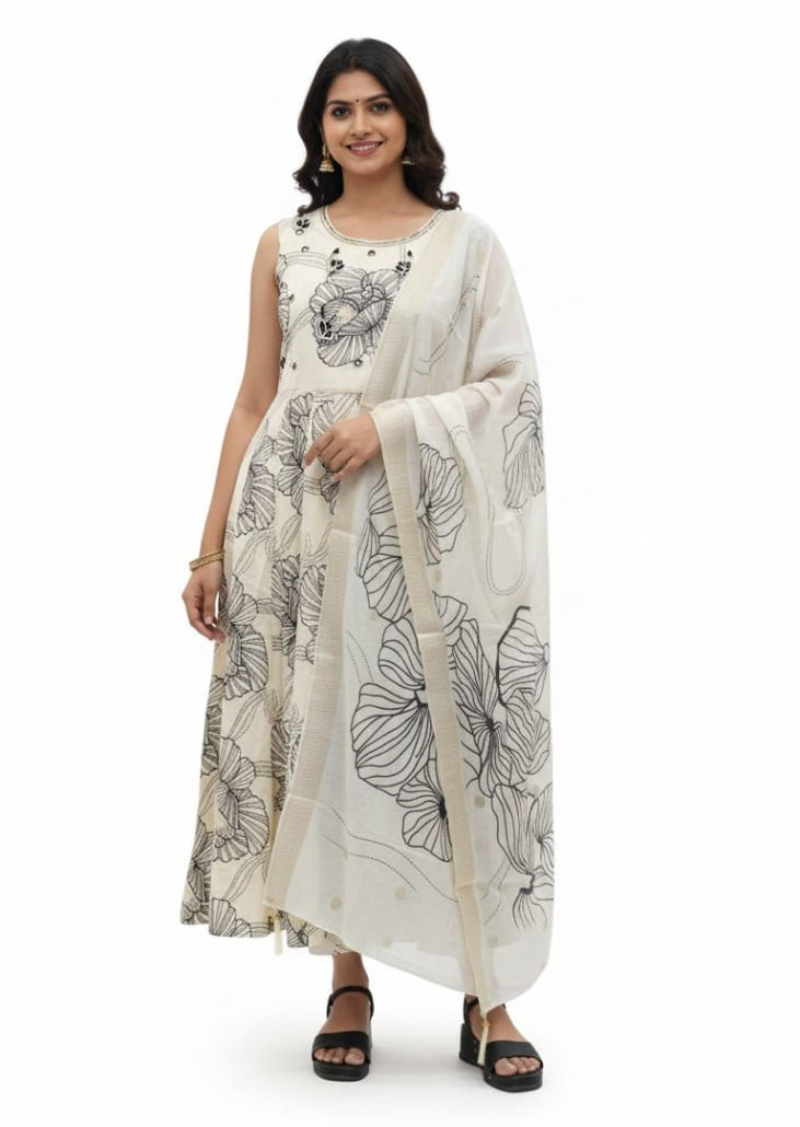 3 Pcs Bottom Dupatta Set